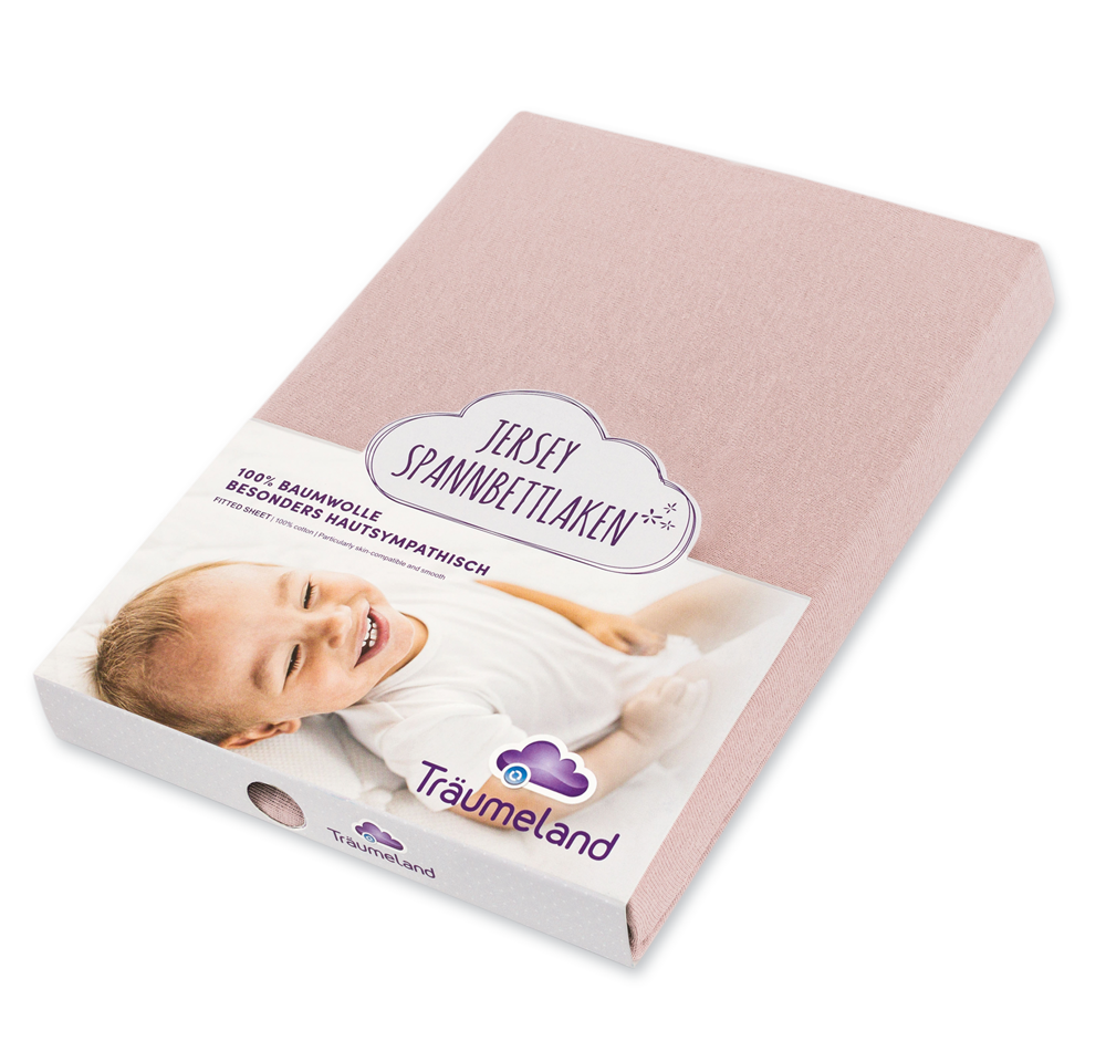 Fitted sheet jersey rose (various sizes)