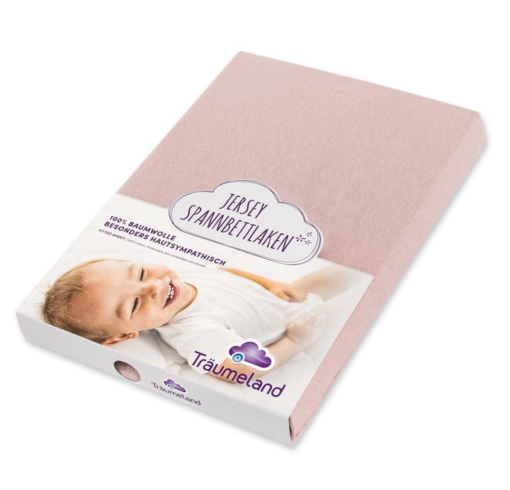 Fitted sheet jersey rose (various sizes)