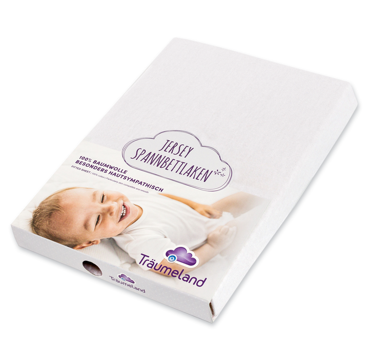 Jersey fitted sheet white (various sizes)