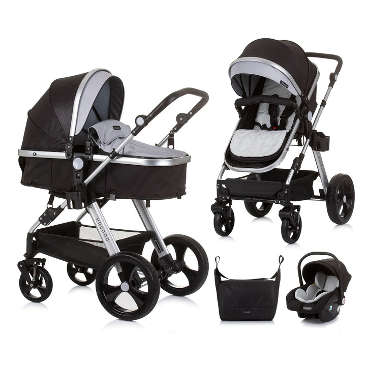 Kombikinderwagen Set 3-in-1 (silver/black)