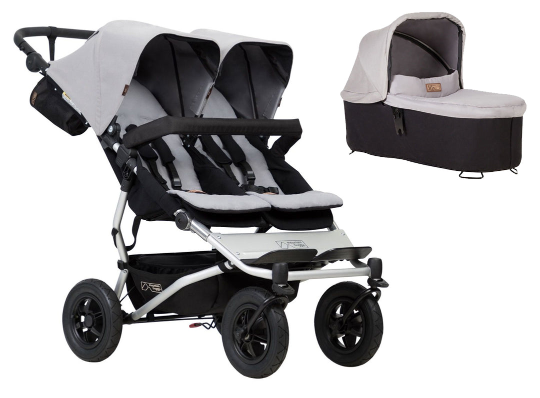 Mountain Buggy Duet inklusive Babywanne (silver)