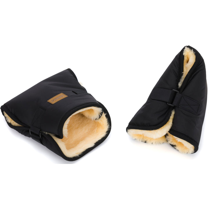 Real fur hand warmer duo (black) 